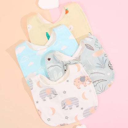 Cotton Baby Bib Set - Adjustable Soft Infant Feeding Bibs Burp Cloths Bandana Scarf for Boys & Girls
