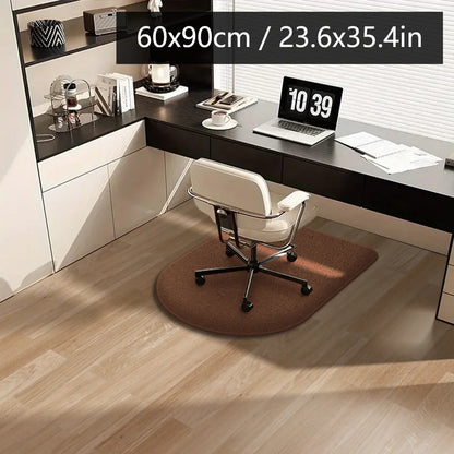 Solid Color Flannel Chair Mat – Thickened Soft Floor Carpet for Computer Desk, Swivel Chair, Study & Dressing Table Use