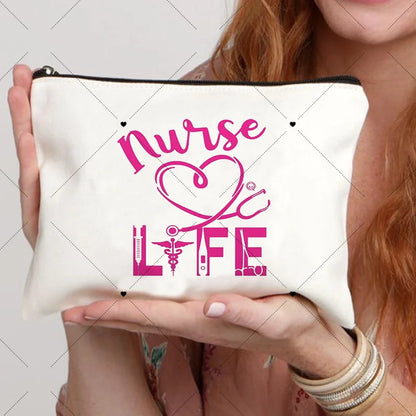 High-Quality Square Pillowcase — Washable Living Room Sofa Cushion Cover with “Thanks to Nurse” Print for Home & Office Decor