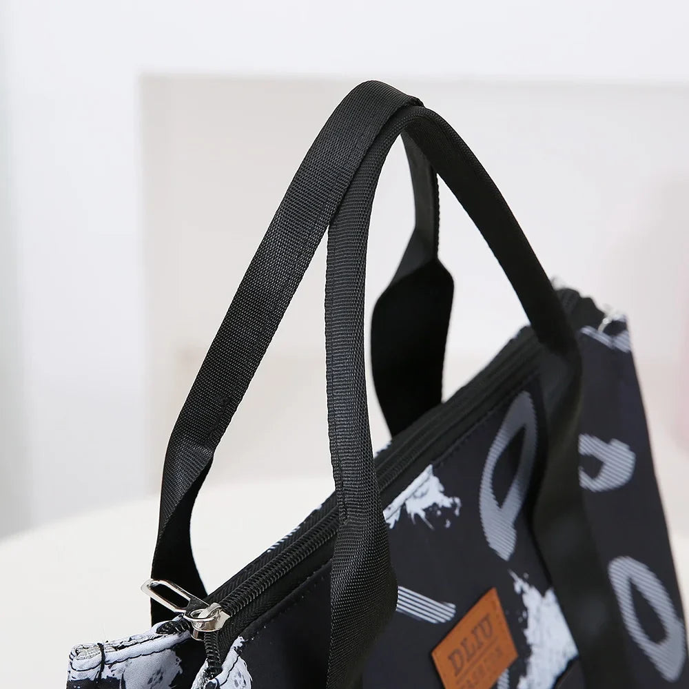 Insulated Commuter Lunch Bag with Storage Pouch — Portable Handbag for Office, Thermal Food Carrier with Meal Box Included