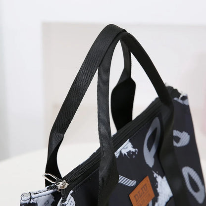 Insulated Commuter Lunch Bag with Storage Pouch — Portable Handbag for Office, Thermal Food Carrier with Meal Box Included