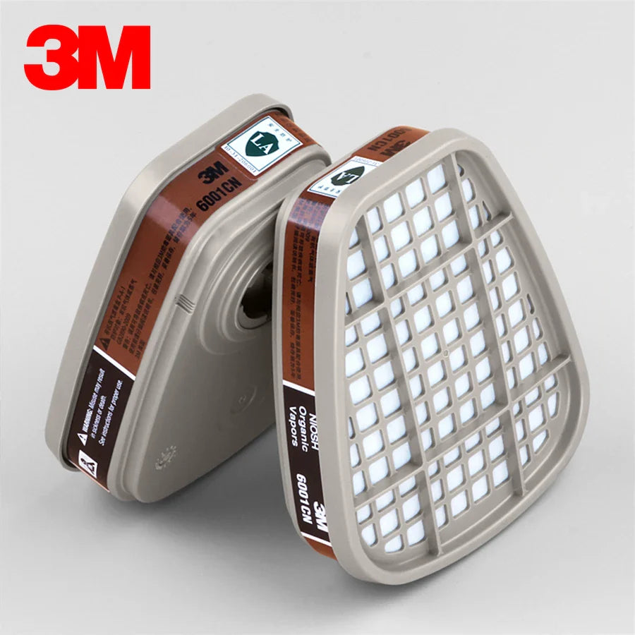 3M 6001 Gas Mask Filters – Dust & Organic Gas Cartridge for 6200, 7502, 6800 Industrial & Chemical Paint Respirators