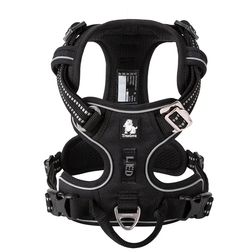 TRUE LOVE TLH5654 Reflective No-Pull Adjustable Nylon Dog Harness Step-In Comfortable Control Pet Walking Harness