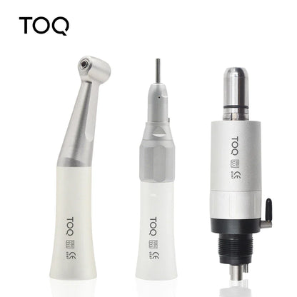Dental Low Speed Handpiece Kit – Mini Air Motor with 4-Hole Contra Angle & Straight Handpiece for Dentists