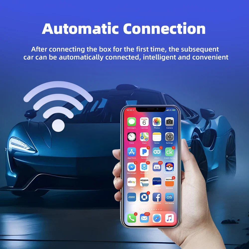New 2-in-1 Wired to Wireless CarPlay & Android Auto Adapter – Smart Box with 5GHz WiFi, Fast Plug & Play Connection