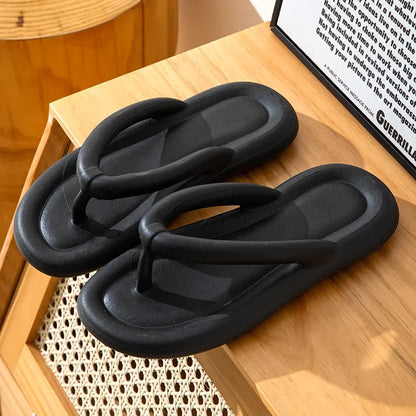 Women’s Candy Color EVA Flip Flops - Soft Bottom Non-Slip Summer Beach Cloud Slides
