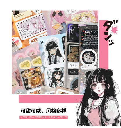 MINKYS 45 Sheets Retro Decorative Stickers – Laptop, Kpop, Toploader, Photocard Sticker Book, Kids Gift & School Stationery