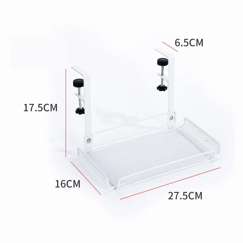 Under-Desk Cable Management Tray – No-Drill Steel Wire Organizer Rack & Storage Shelf