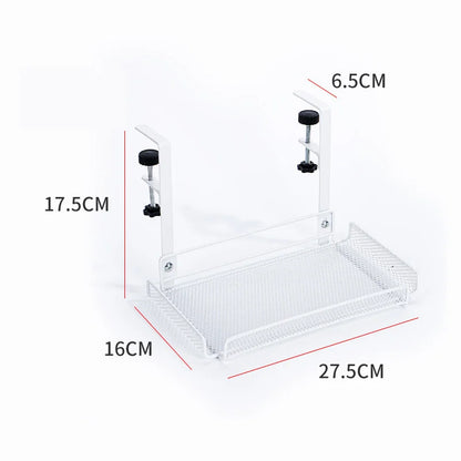 Under-Desk Cable Management Tray – No-Drill Steel Wire Organizer Rack & Storage Shelf