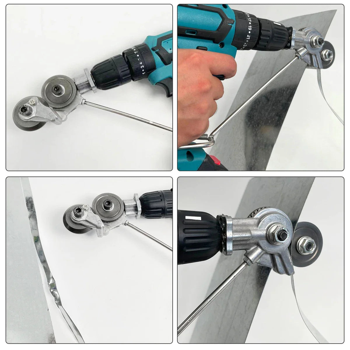 Electric Drill Cutter Attachment: Metal Double-Headed Sheet Cutting Tool - Plate Punch Shears Drill for Copper Plate