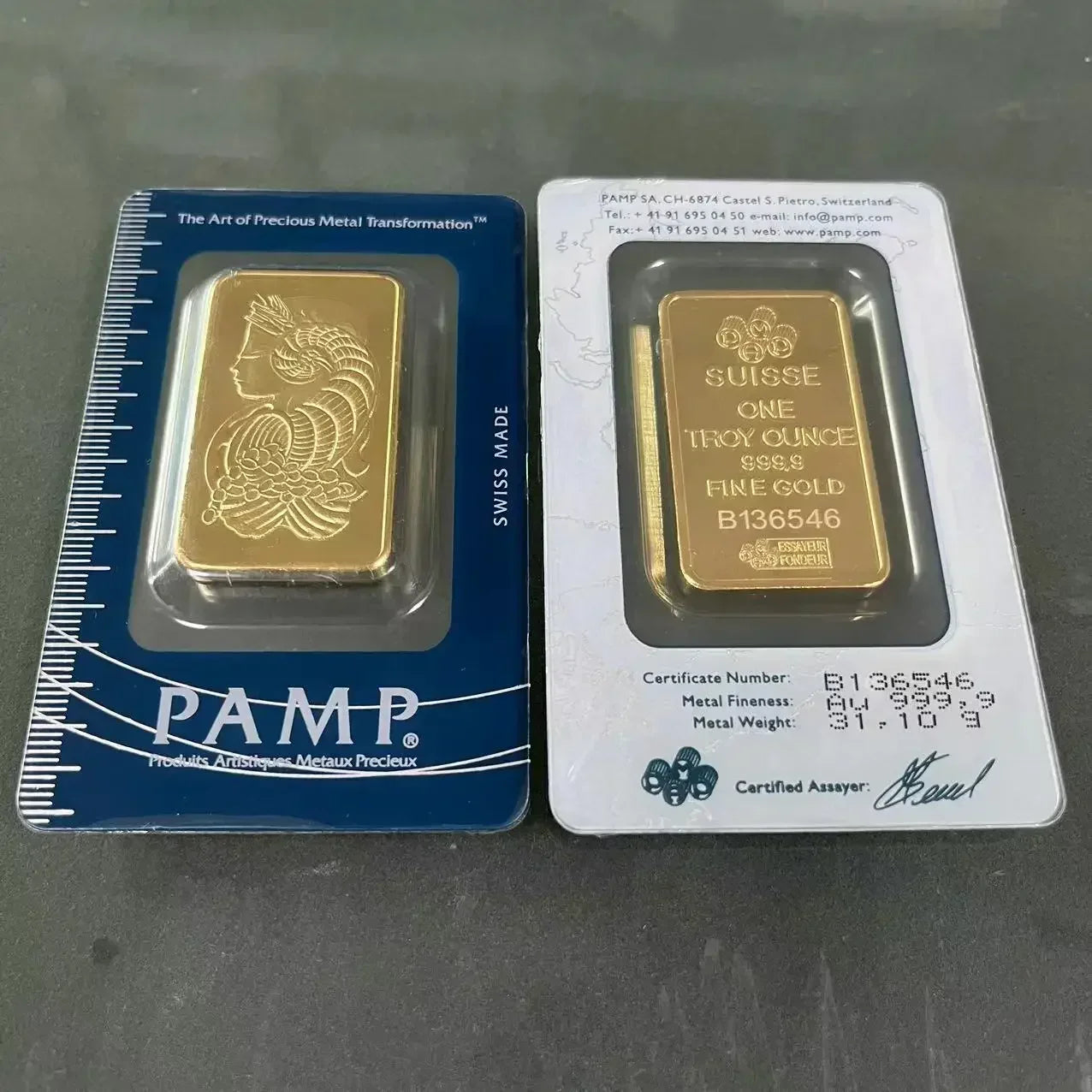 24K Gold Plated Copper Bar – 1g-100g Sealed Bullion Ingot, Non-Magnetic Golden Craft Gift