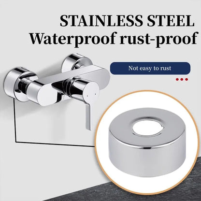 2Pcs Stainless Steel Faucet Decorative Cover – 1/2" & 3/4" Water Pipe Connector Heightening Valve Panel for Kitchen & Shower Faucet Accessories