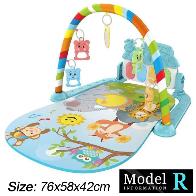 Baby Fitness Stand Music Play Gym – Newborn Piano Crawling Blanket & Pedal Activity Toy for Early Education (0-36 Months)
