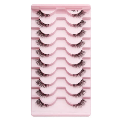 SHIDISHANGPIN 5/10 Pairs Cat Eye False Lashes – 3D Mink Half Lashes, Eyelash Extensions for Natural Makeup, Faux Cils Maquiagem