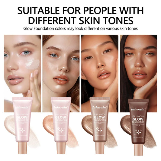 Glow Foundation Illuminator – Lightweight Glotion for Natural Radiance, Moisturizing Multi-Purpose Glow Enhancer & Highlighter