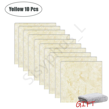 10-50Pcs PVC Marble Wall Stickers — Self-Adhesive Thickened Waterproof Tile Stickers for Bathroom Kitchen Floor Home Decor
