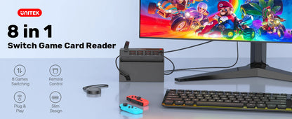Nintendo Switch OLED Game Switcher — One-Key Fast Switching Multi-Game Card Reader with 5M Wireless Control Accessory