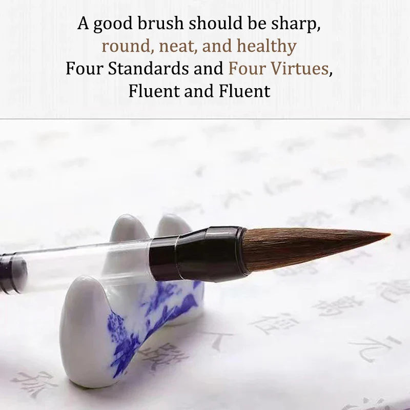 3PCS Calligraphy Brush Set – Water Storage Ink Pens with Automatic Suction, Wolf Hair Soft Round Tip Writing & Painting Brushes