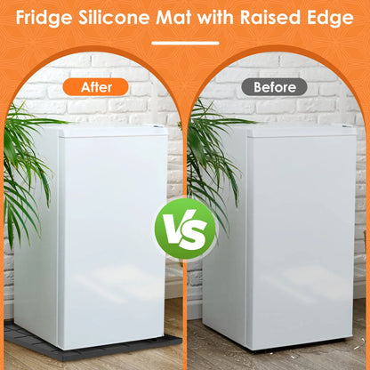 Mini Fridge & Appliance Silicone Mat 60x60cm – Non-Slip Drip Pan with Raised Edges for Floor Protection