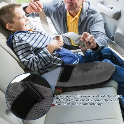 Inflatable Booster Car Seat - Portable PVC Travel Cushion for Kids with Comfortable Backless Design