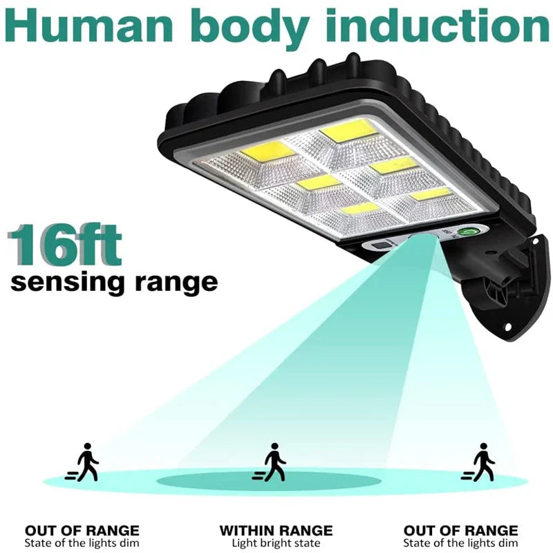 1~4pcs Solar Lights Outdoor: 3 Mode Waterproof Motion Sensor Security Lighting LED Wall Street Lamp for Garden - 108/117COB