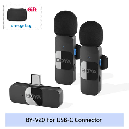 BOYA BY-V Wireless Lavalier Microphone – Professional Mini Mic for iPhone, iPad, Android, Live Broadcast, Gaming, Recording & Vlog