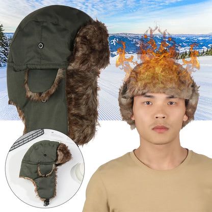 Men's and Women's Trapper Bomber Hats - Ushanka Winter Earflap Hat, Warm Plush Cap for Outdoor Sports, Skiing, Hunting, and Fishing