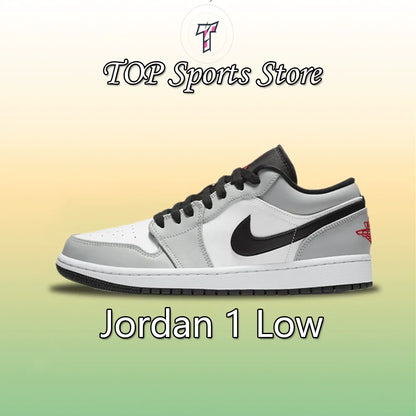 Nike Air Jordan 1 Low – Light Smoke Grey Retro Basketball Shoes | Men's Wear-Resistant, Anti-Slip Sneakers