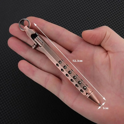 Portable Brass Ballpoint Pen - 1.0mm Medium Point Retro Bolt Action Smooth Writing Pen for Signatures