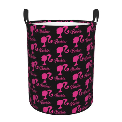Custom Barbie Logo Laundry Basket – Collapsible Large Capacity Clothes Storage Bin, Disney Baby Hamper
