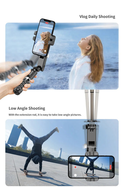360° Rotation Gimbal Stabilizer & Selfie Stick – Tripod for iPhone & Smartphone Live Photography