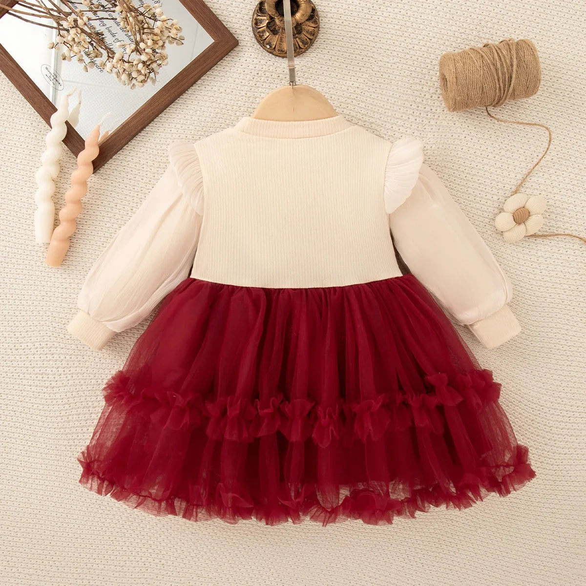 Baby Girls Chiffon Princess Dress - Solid Color Bow Birthday Dress for Ages 6 Months-3 Years