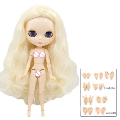 ICY DBS Blyth Doll – 1/6 BJD Customized Nude Joint Body, White Skin Glossy & Matte Face, 30cm Girl Toy Gift
