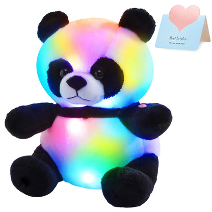LED Panda Plush Toy – Glow-in-the-Dark Soft Bear, Night Light Stuffed Animal for Kids, Family Companion & Christmas Gift