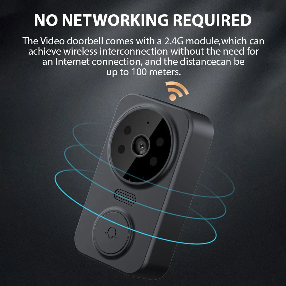 4.3" Wireless Video Doorbell — HD IPS Screen, 2.4G WiFi, Smart Intercom, Two-Way Talk, Night Vision
