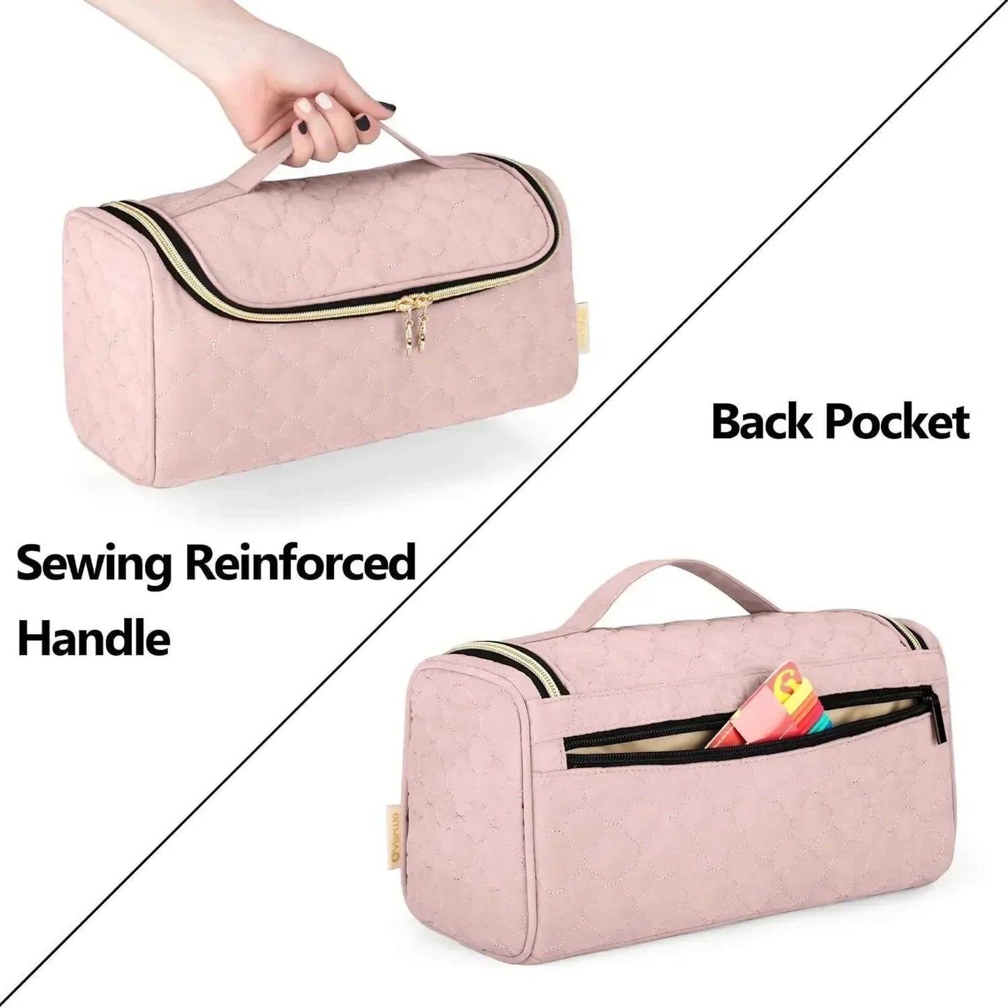 Portable Hair Dryer & Curling Iron Storage Bag – Waterproof, Large Capacity with Hideable Hanging Hook & Non-Slip Pouch