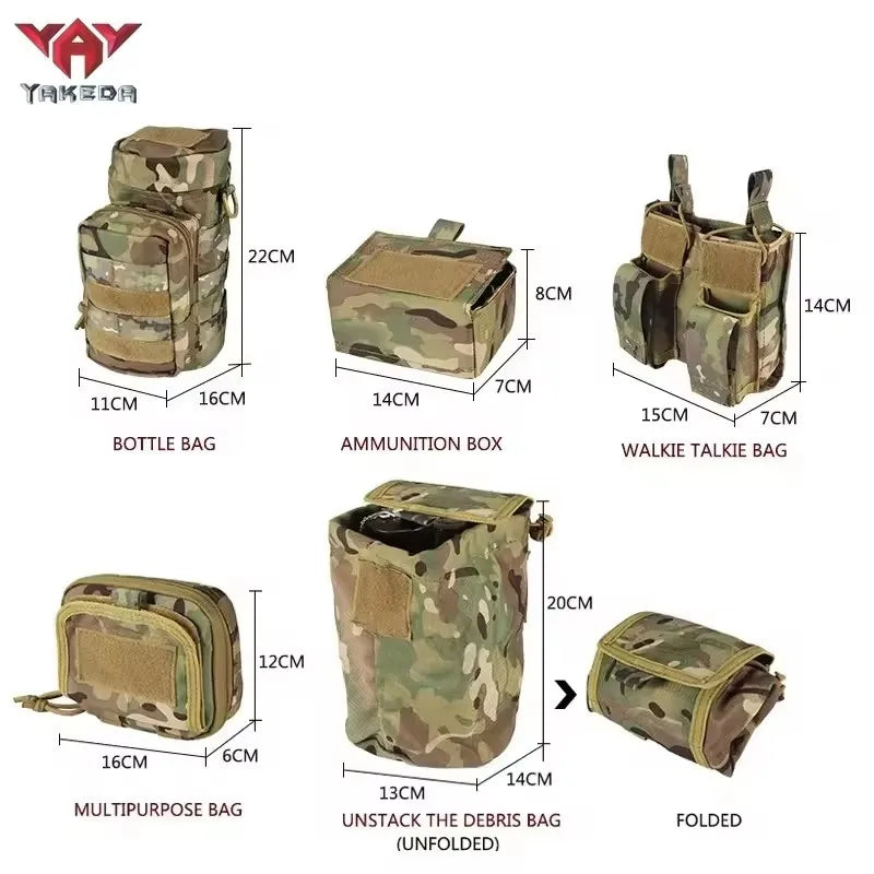 Yakeda MOLLE Pockets & Pouches – Tactical Hunting Waist Security Belt with Padded Patrol Support