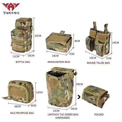 Yakeda MOLLE Pockets & Pouches – Tactical Hunting Waist Security Belt with Padded Patrol Support