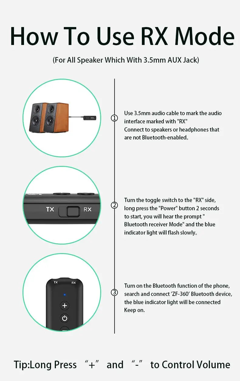 3 in 1 Bluetooth 5.3 Audio Receiver & Transmitter – 3.5mm AUX, USB Wireless Adapter with Mic for TV, PC, Headphones & Car
