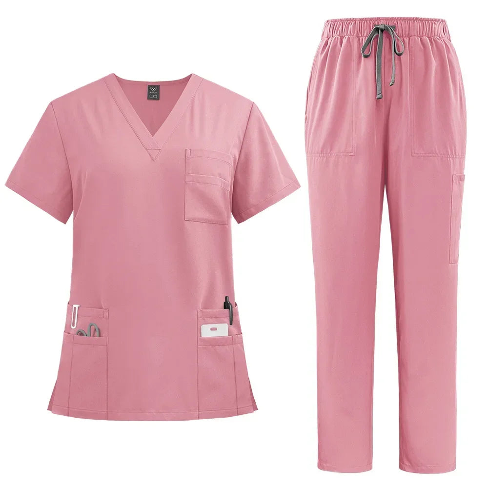 Classic Nurse Scrubs Set for Men - Medical Uniform with Surgical, Dental, and Clinical Accessories, Top and Pants Workwear
