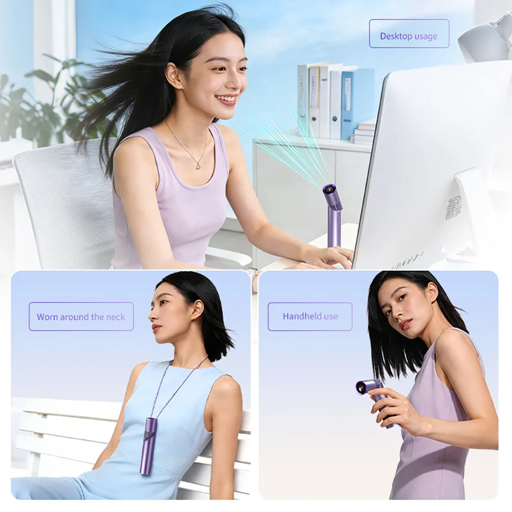 Foldable Mini Handheld USB Fan – Portable High-Speed Outdoor Cooling Fan with 199 Adjustable Speeds, Compact Lipstick Design Rechargeable Personal Air Cooler