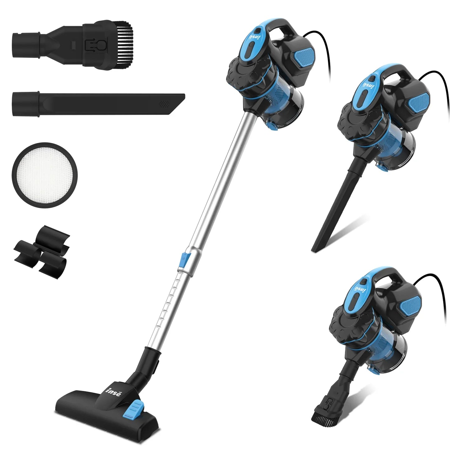 INSE I5 Corded Vacuum Cleaner – 18Kpa Powerful Suction, 600W Motor, Stick & Handheld for Home, Pet Hair & Hard Floors