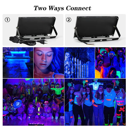 395nm-400nm LED UV Floodlight — 50W/100W 220V Waterproof Ultraviolet Stage Blacklight for Disco & Party