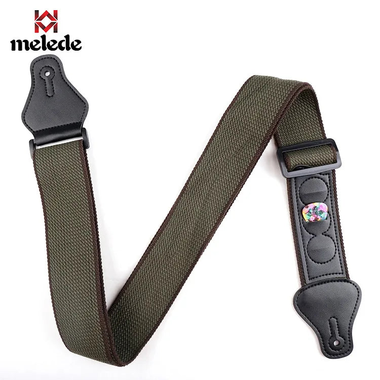 New High-Quality Cotton Guitar Strap – Adjustable Length, 6.2cm Wide for Acoustic & Electric Bass Guitars