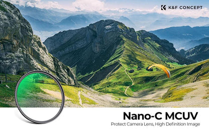 K&F Concept Ultra Slim MC UV Protection Filter — Multi-Coated HD Lens Filter (37mm to 82mm)