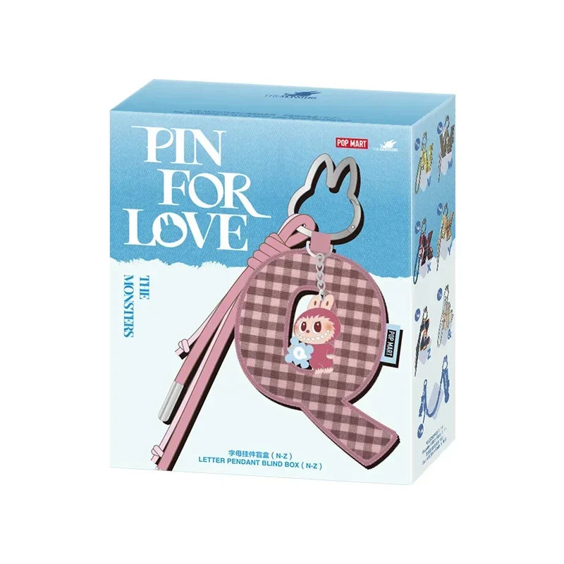 POP MART Labubu The Monsters Pin — Love Series Letter Pendant Blind Box, Mystery Toy Figure Ornament