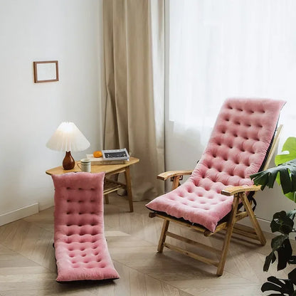 Autumn Winter Thickened Foldable Rocking Chair Cushion – Long Lounge Seat Pad for Garden, Balcony, Sofa & Tatami Home Decor