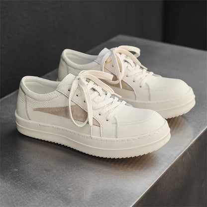 Unisex Canvas Platform Sneakers - Casual Thick-Sole Flat Skate Shoes for Couples