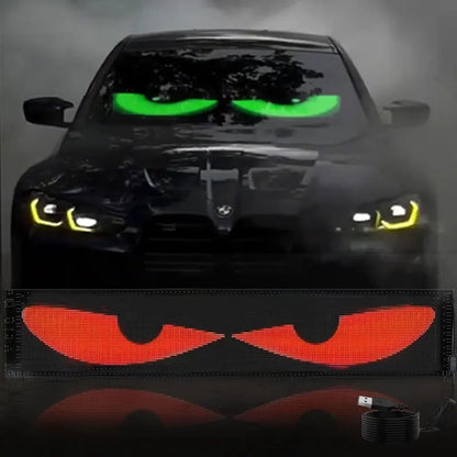 Demon Eyes Car LED Logo — APP-Controlled Pixel Matrix Night Light, Programmable Flexible LED Display for Cars & Trucks
