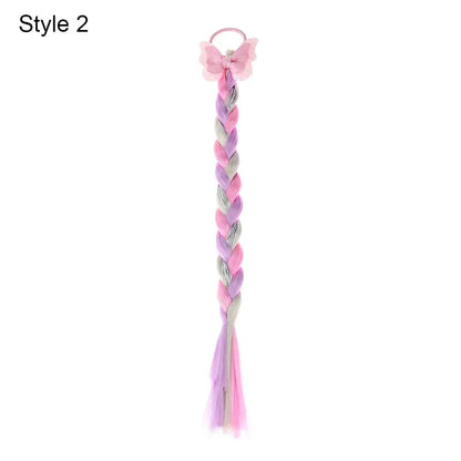 Girls Rainbow Hair Bow & Tie Set – Princess Snowflake Elastic Hair Accessories for Toddlers, No-Damage Braids